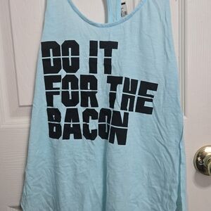 Victoria Secret Light Blue Graphic Tank Top SZ Small